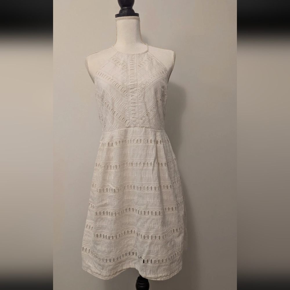 Ann Taylor Eyelet Crochet 100% Cotton Dress